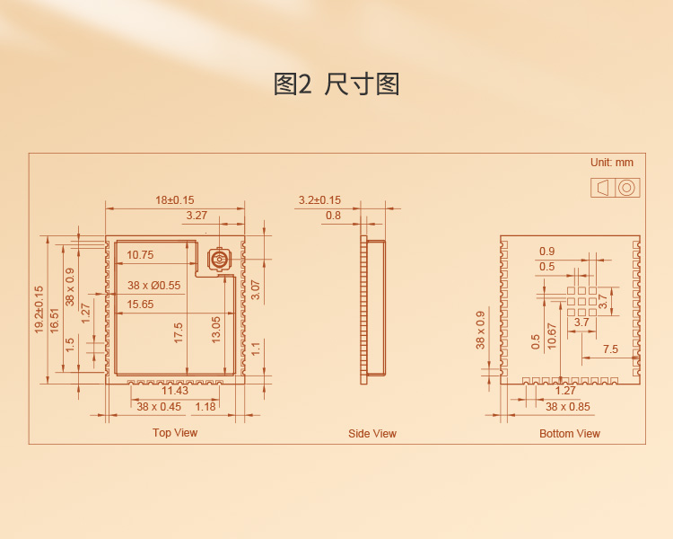 樂鑫ESP32官網(wǎng)ESP32-WROOM-32UE Wi-Fi+BT+BLE MCU模組光伏發(fā)電逆變器wifi模塊
